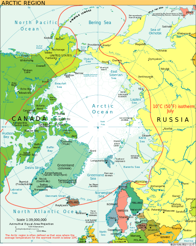 c (   the arctic ocean occupies a roughly circular basin and
