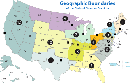 map of federal reserve districts