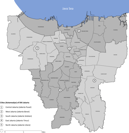 each city is divided into districts(kecamatan.