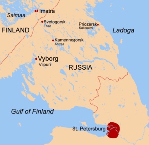 towns, the current finnish-russian border in the north-west and