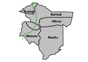 the region is administratively divided into five districts