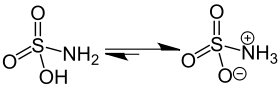 sulfamic acid isomers, with the zwitterion (right).