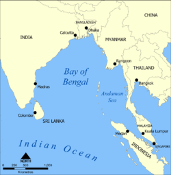 孟加拉湾(bay of bengal)是印度洋北部的一个海湾,西临印度半岛,东临