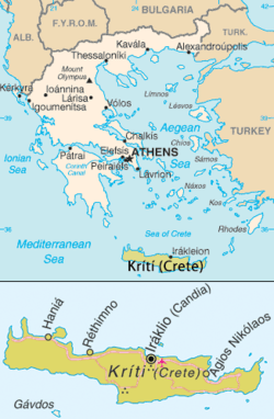 希腊和克里特地图