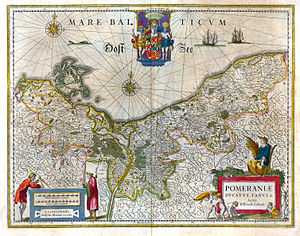 17世纪的波美拉尼亚公国地图,由eilhardus lubinus制作.