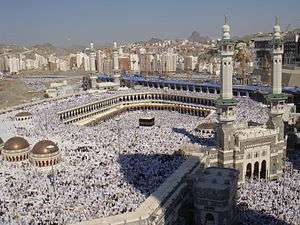 Pilgrims at the Masjid al-Haram on Hajj in 2008