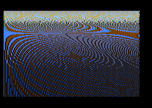 atari 8 bit moiré pattern in 320 horizontal pixel graphics mode