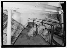 Image of stern tube and propeller shaft in a lighthouse ship.