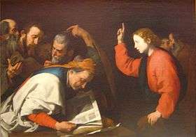 Jesus and the doctors of the Faith, by the entourage of Giuseppe Ribera