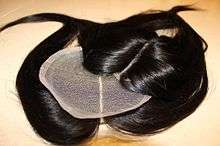 Section of a lace front used to close a weave (also called a lace or closure)