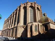 Église des Jacobins en briques, typique de l'art gothique du midi.