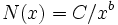  N(x)=C/x^b 