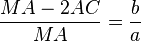 \frac{MA-2AC}{MA} = \frac ba