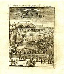 Die Inquisition in Portugall, gravure de Jean David Zunner d'après Description de L'Univers, Contenant les Différents Systèmes de Monde, Les Cartes Générales & Particulières de la Géographie Ancienne & Moderne. par Alain Manesson Mallet, Frankfurt, 1685 (From the Dr. Nuno Carvalho de Sousa Private Collections - Lisbon)