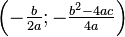 \left(- \tfrac{b}{2a}; -\tfrac{b^2 - 4ac}{4a}\right)