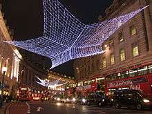 Londres, Regent Street, 2008, illuminations de Noel