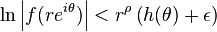 \ln \left|f(r e^{i\theta})\right| < r^\rho\left(h(\theta)+\epsilon\right)