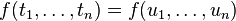 f(t_1,\ldots,t_n) = f(u_1,\ldots,u_n)