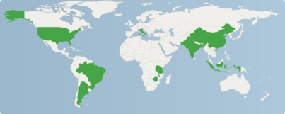 Carte des principaux pays producteurs de tabac en 2012
