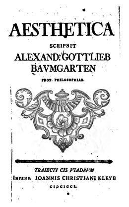 Première page du livre intitulé Æsthetica de Baumgarten, 1750