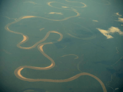 Vue aérienne de la forêt amazonienne.