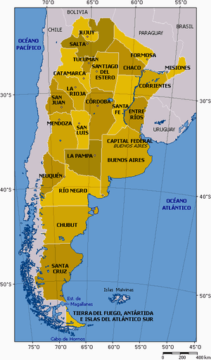 Découpage de l'Argentine en provinces