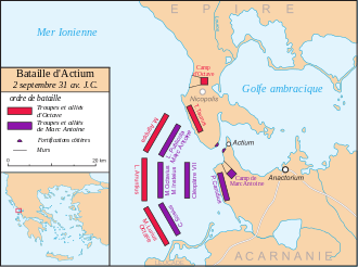 Carte de la bataille d'Actium.