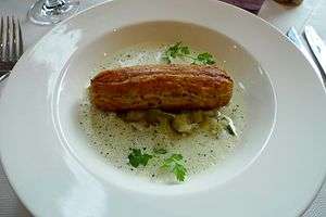 Boudin blanc grillé dans la cuisine gastronomique.