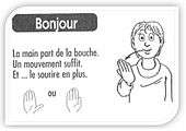 Bonjour, signé en langue des signe française.