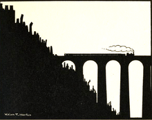 Silhouette de viaduc par le peintre anglais William Thomas Horton, 1898