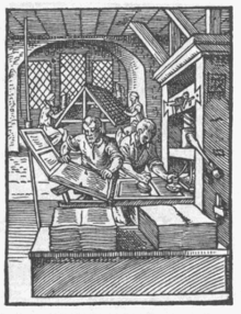 Atelier de typographie au XVIe siècle.