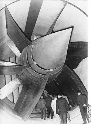 Soufflerie allemande, 1935. Rotor diam 8.50 m