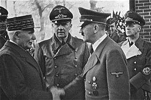 Philippe Pétain et Adolf Hitler le 24 octobre 1940, Montoire-sur-le-Loir.