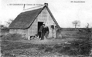 Cabane de gardian construite toute en roseau, début du XXe siècle