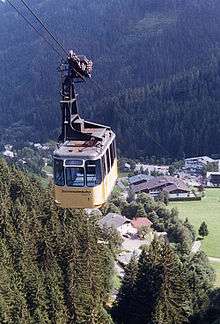 Téléphérique de Zell am See dans les Alpes autrichiennes.