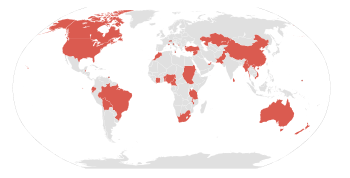 En rouge, les pays où la capitale n’est pas la plus grande ville.