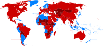      Pays dont la capitale est côtière
     Pays dont la capitale n'est pas côtière
     Pays non côtiers