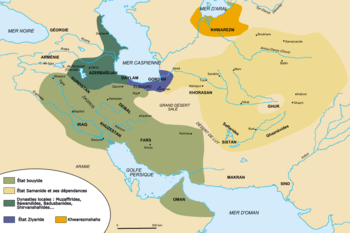 Carte de la Perse (Iran) vers l’an 1000.