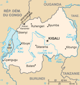 Carte du Rwanda.