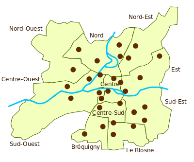 Cantons de Rennes et bureaux de vote.