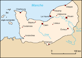 Carte de la Province de Normandie.