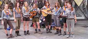 Des guides chantant, en 2007 en Allemagne