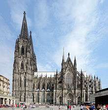 La façade sud de la cathédrale de Cologne.