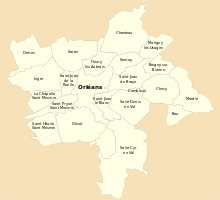 Carte de la communauté de communes Orléans Val de Loire.