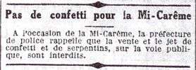 Interdiction des confettis et serpentins, Paris 1927[95].