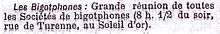 27 août 1898 : premier congrès des bigotphones[76].