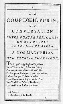 Le Coup d'œil purin, de 1773.