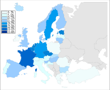 % d’athées (Eurobaromètre 2005)