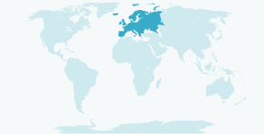 L'Europe sur une carte internationale.