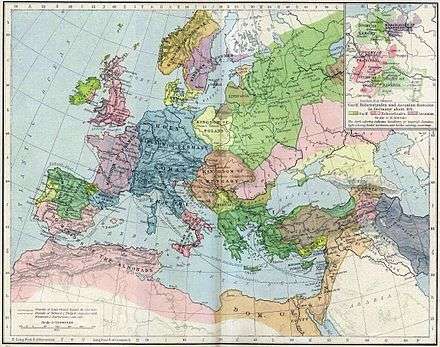 Carte de l'Europe en 1190
